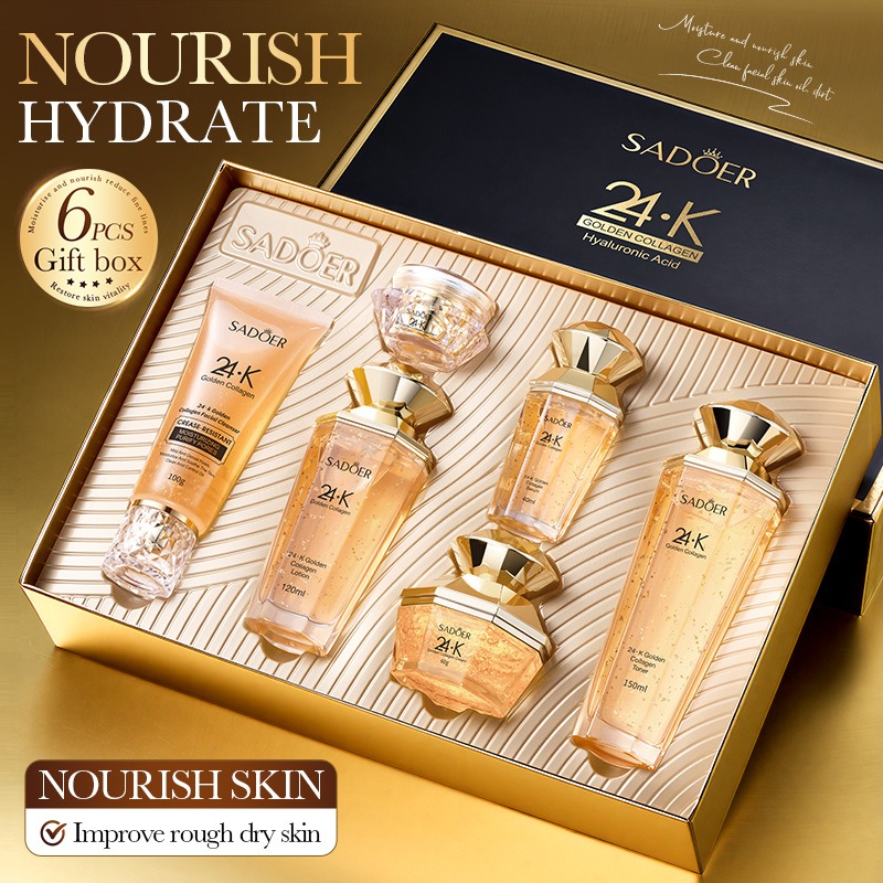 Skincare Routine - 24K Gold Collagen Protein Skincare Set